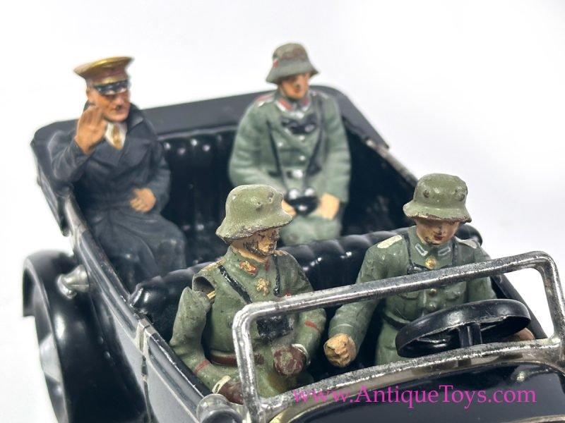 TippCo ca. 1935 Tin Lithographed Windup World War 2 Hitler Mercedes Car <FONT COLOR="ff000 ">*SOLD*</font> - Image 5