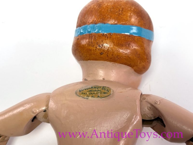 A. Schoenhut & Co. ca. 1911 "All Wood Perfection Art Doll" Girl Doll with Dress DURABLE Model <FONT COLOR="ff000 ">*SOLD*</font> - Image 2
