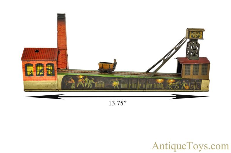Early Arnold Tin Lithographed Windup Coal Mine German Toy <FONT COLOR="ff000 ">*SOLD*</font> - Image 9