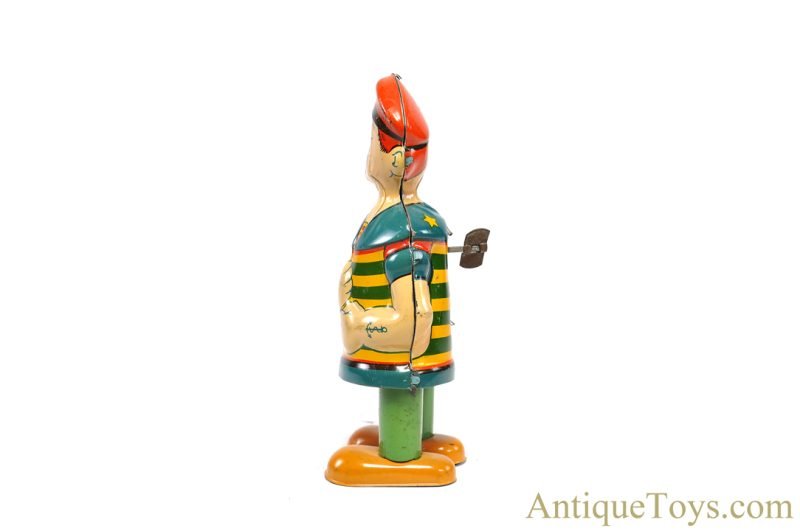 J. Chein ca. 1930's Tin Lithographed Windup Barnacle Bill the Sailor <FONT COLOR="ff000 ">*SOLD*</font> - Image 3