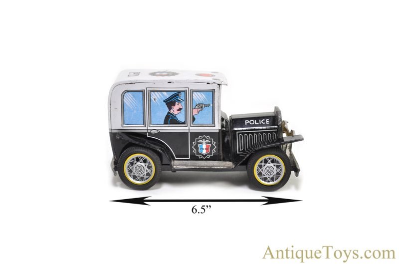 Daiya ca. 1950s Tin Lithographed Friction P-531 Police Patrol Car for Sale - Image 8
