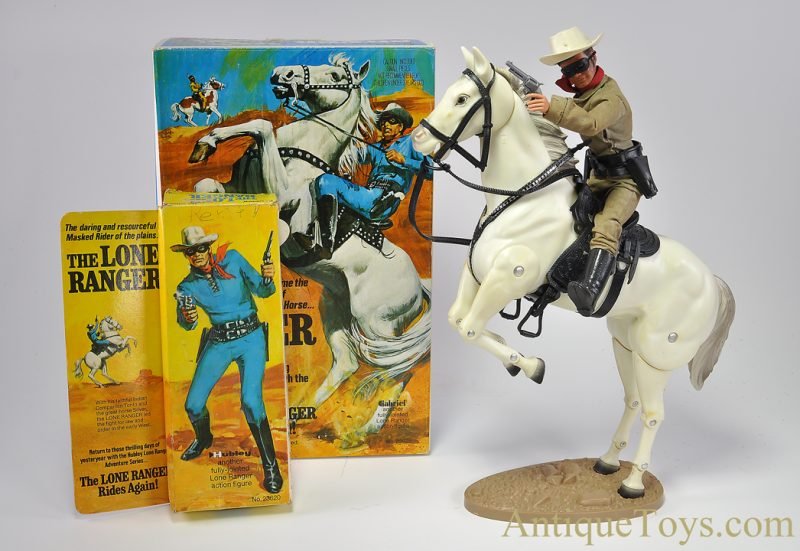 Hubley Gabriel #23625 Lone Ranger Action Figure and #23620 Rearing Action Silver Horse in Boxes <FONT COLOR="ff000 ">*SOLD*</font>
