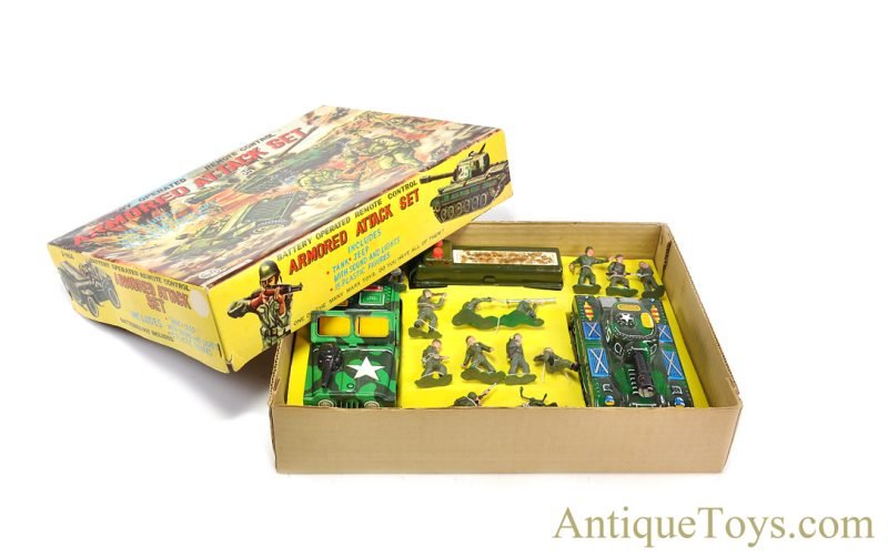 Marx Tin Lithographed Batt. Op. J-9636 "Armored Attack Set" in Box <FONT COLOR="ff000 ">*SOLD*</font>