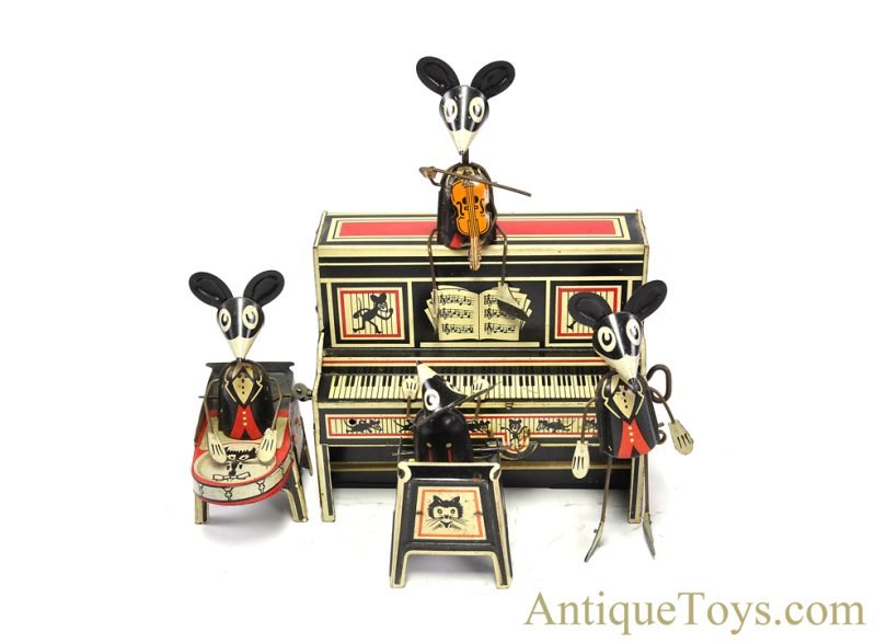 Marx ca. 1920s Tin Lithographed Windup English Version "Marx Merry Makers" Mouse Band Toy in Box <FONT COLOR="ff000 ">*SOLD*</font> - Image 3