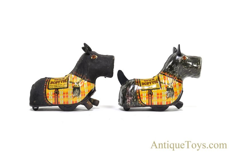 Marx ca. 1930s Tin Lithographed Windup "Wee Scottie" and Flocked "Wee Scottie" Set of 2 for Sale - Image 3