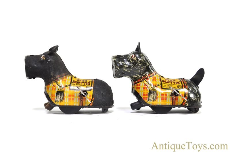 Marx ca. 1930s Tin Lithographed Windup "Wee Scottie" and Flocked "Wee Scottie" Set of 2 for Sale - Image 4