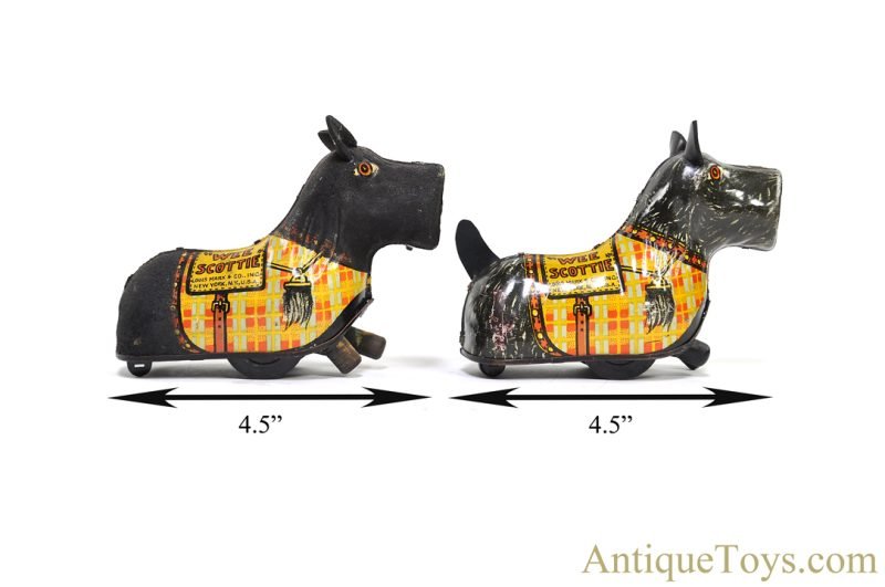 Marx ca. 1930s Tin Lithographed Windup "Wee Scottie" and Flocked "Wee Scottie" Set of 2 for Sale - Image 7