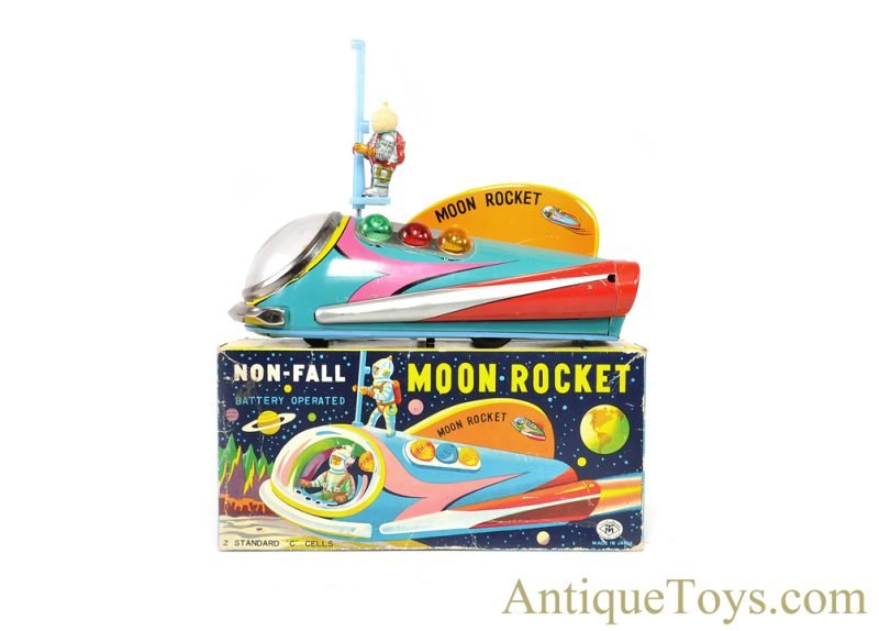 Masudaya Modern Toys (MT) Tin Lithographed Batt. Op. #3304 "Moon Rocket" in Box <FONT COLOR="ff000 ">*SOLD*</font>