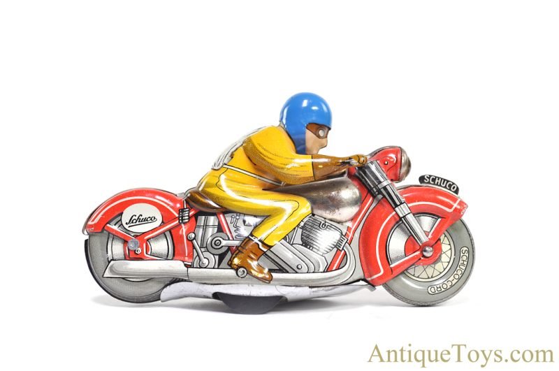 Schuco ca.1940s Tin Lithographed Windup "Motodrill 1006" Motorcycle Original <FONT COLOR="ff000 ">*SOLD*</font> - Image 2