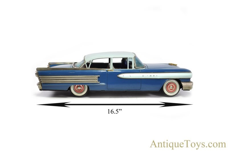 Yonezawa (Y) & Ichiko Toys Large Tin Lithographed Friction Oldsmobile with Driver in Box <FONT COLOR="ff000 ">*SOLD*</font> - Image 9