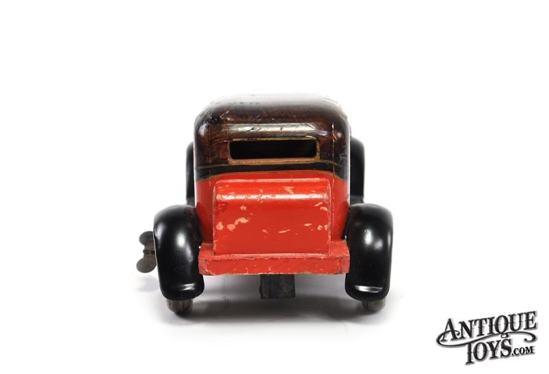 Tomiyama ca. 1932 Clockwork Tin Lithographed & Hand Painted Wooden Body Packard Touring Sedan <FONT COLOR="ff000">*SOLD*</font> - Image 9