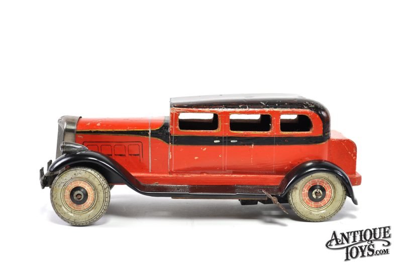 Tomiyama ca. 1932 Clockwork Tin Lithographed & Hand Painted Wooden Body Packard Touring Sedan <FONT COLOR="ff000">*SOLD*</font> - Image 4