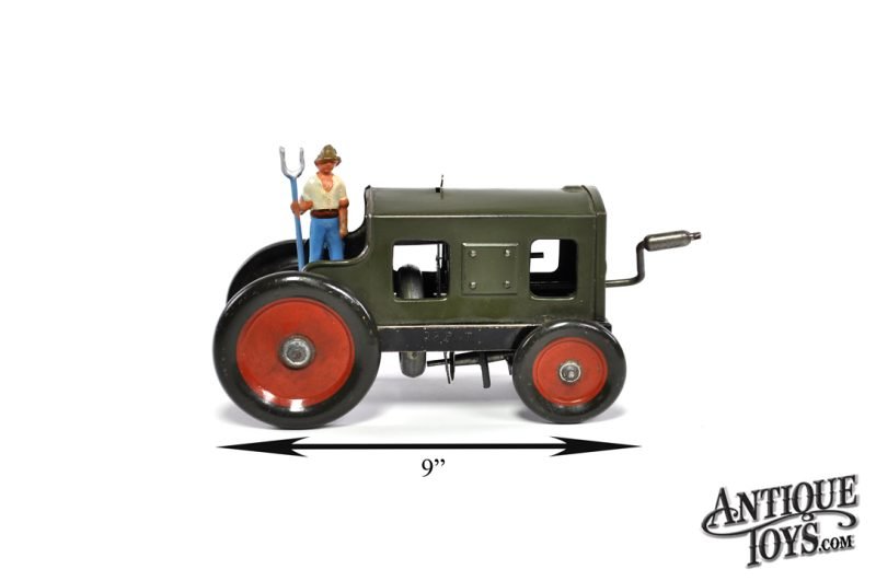 J.L. Hess (JLH) Tin Lithographed Crank Wind Motor Tractor for Sale - Image 6