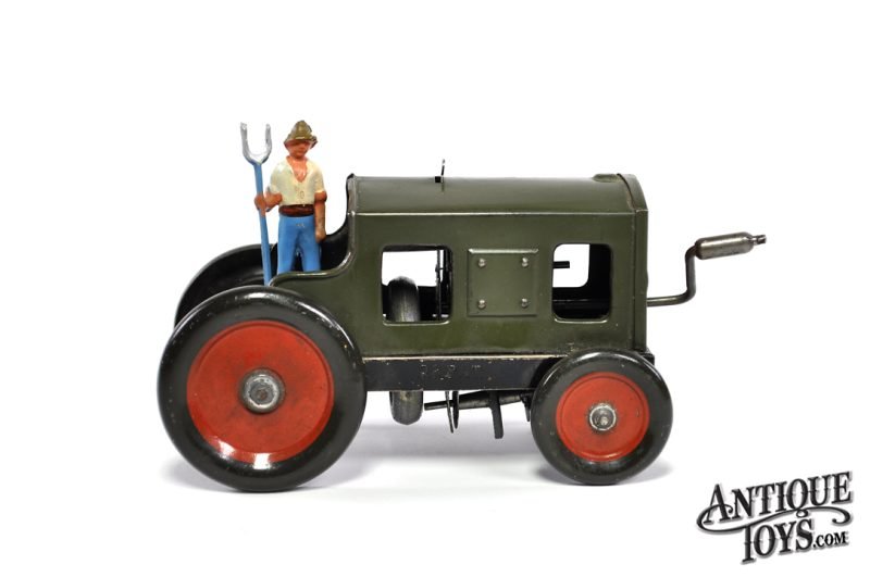 J.L. Hess (JLH) Tin Lithographed Crank Wind Motor Tractor for Sale - Image 2