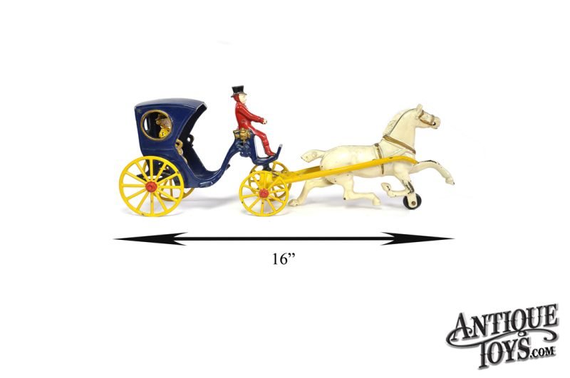 Kenton Post-War Cast Iron Horse Drawn Carriage for Sale <FONT COLOR="ff000 ">*SOLD*</font> - Image 6