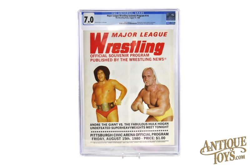 Andre the Giant vs Hulk Hogan! Major League Wrestling Souvenir Wrestling Program #116 Aug. 15, 1980 CGC Graded 7.0 <FONT COLOR="ff000 ">*SOLD*</font>