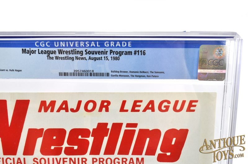 Andre the Giant vs Hulk Hogan! Major League Wrestling Souvenir Wrestling Program #116 Aug. 15, 1980 CGC Graded 7.0 <FONT COLOR="ff000 ">*SOLD*</font> - Image 4