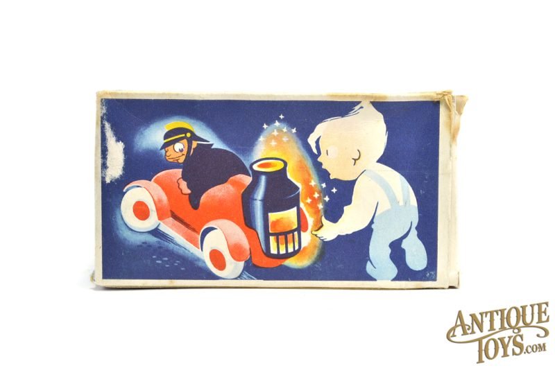 Pre-War Arnold Tin Lithographed Windup Large Fire Engine with Sparking Boiler & Small No. 640 Box for Sale - Image 10