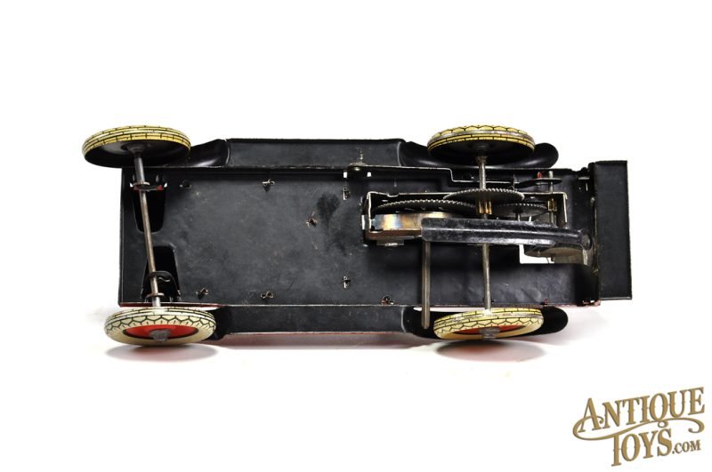 Pre-War Arnold Tin Lithographed Windup Large Fire Engine with Sparking Boiler & Small No. 640 Box for Sale - Image 4