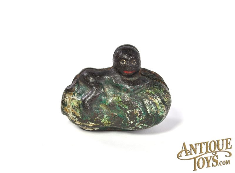 Unbranded Cast Iron Boy on Cabbage Still Penny Coin Bank <FONT COLOR="ff000 ">*RESEARCH ONGOING*</font>