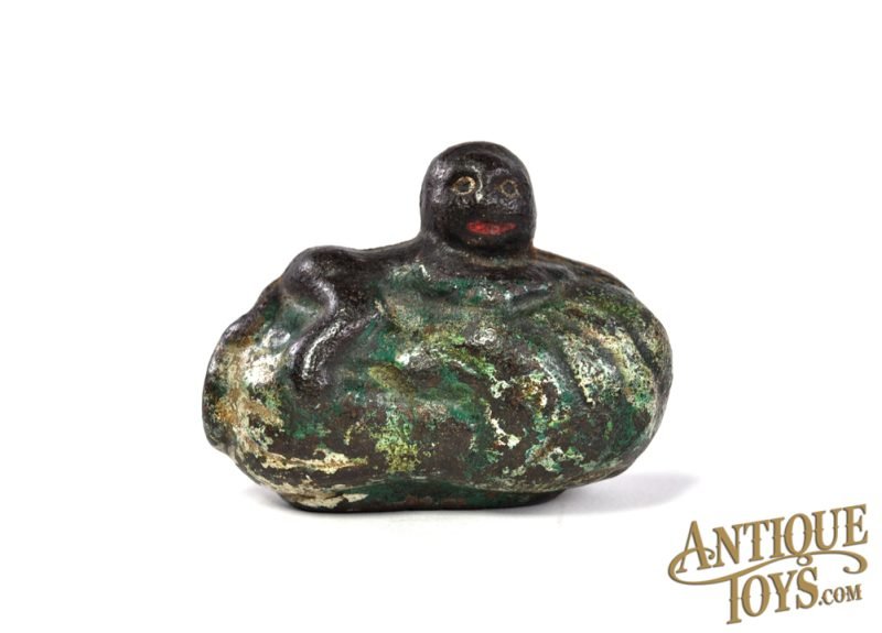 Unbranded Cast Iron Boy on Cabbage Still Penny Coin Bank <FONT COLOR="ff000 ">*RESEARCH ONGOING*</font> - Image 2
