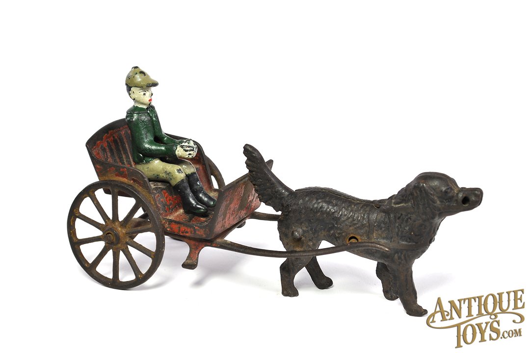 Harris Toy Co. ca. 1903 Cast Iron No. 105 Dog Cart 7.5 *SOLD* -   - Antique Toys for Sale
