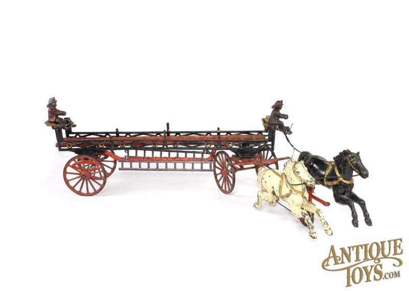 Ives Cast Iron Horse Drawn Phoenix Hook & Ladder Fire Wagon 29" <FONT COLOR="ff000 ">*SOLD*</font> - Image 4
