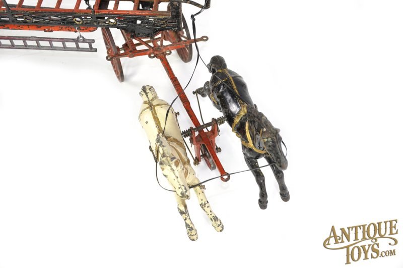 Ives Cast Iron Horse Drawn Phoenix Hook & Ladder Fire Wagon 29" <FONT COLOR="ff000 ">*SOLD*</font> - Image 8