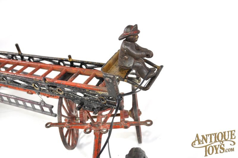 Ives Cast Iron Horse Drawn Phoenix Hook & Ladder Fire Wagon 29" <FONT COLOR="ff000 ">*SOLD*</font> - Image 7
