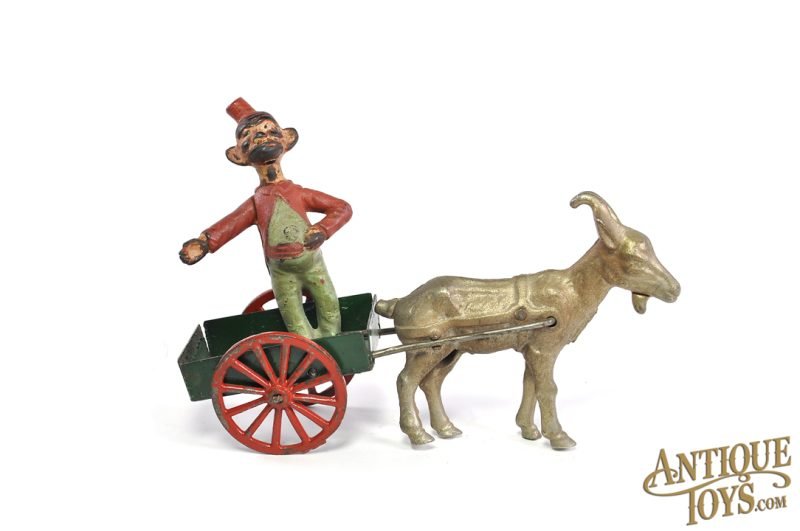 Hubley Cast Iron and Pressed Steel Goat Cart with Wilkins Happy Hooligan Rider Pairing <FONT COLOR="ff000 ">*SOLD*</font> - Image 2