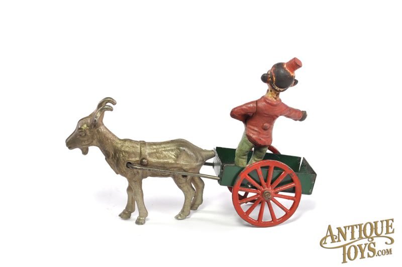 Hubley Cast Iron and Pressed Steel Goat Cart with Wilkins Happy Hooligan Rider Pairing <FONT COLOR="ff000 ">*SOLD*</font> - Image 3