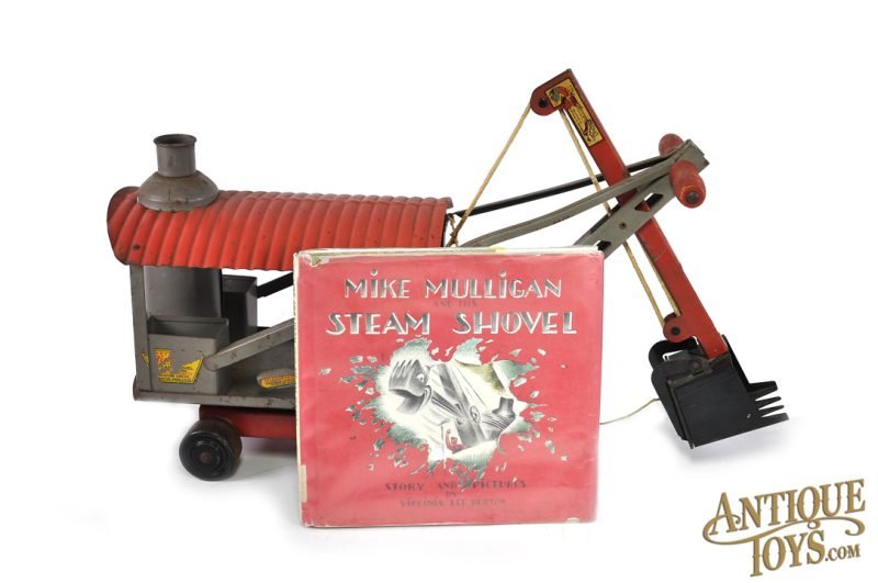 Keystone Pressed Steel Ride 'Em Steam Shovel & "Mike Mulligan and His Steam Shovel" Book <FONT COLOR="ff000 ">*SOLD*</font>
