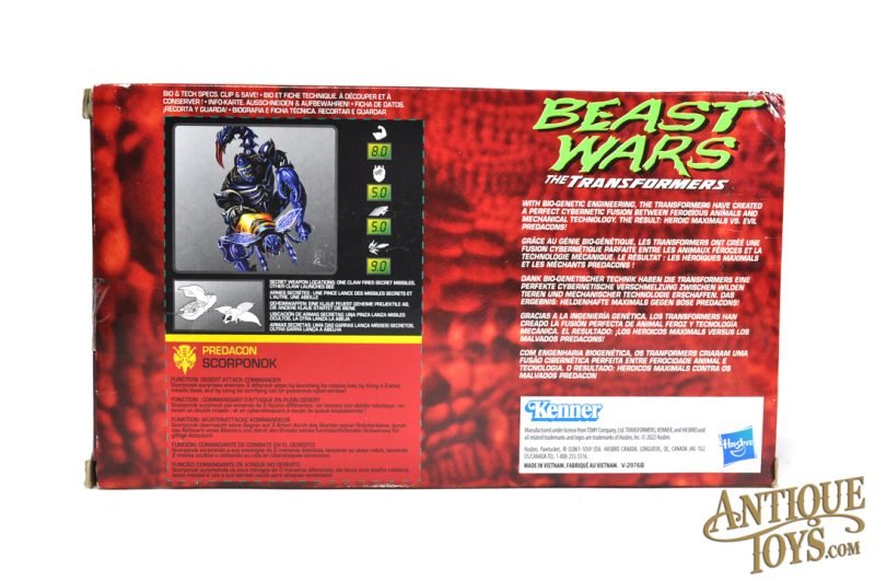 Kenner Transformers Beast Wars Predacon Scorponok Scorpion Robot Action Figure in Box for Sale - Image 4