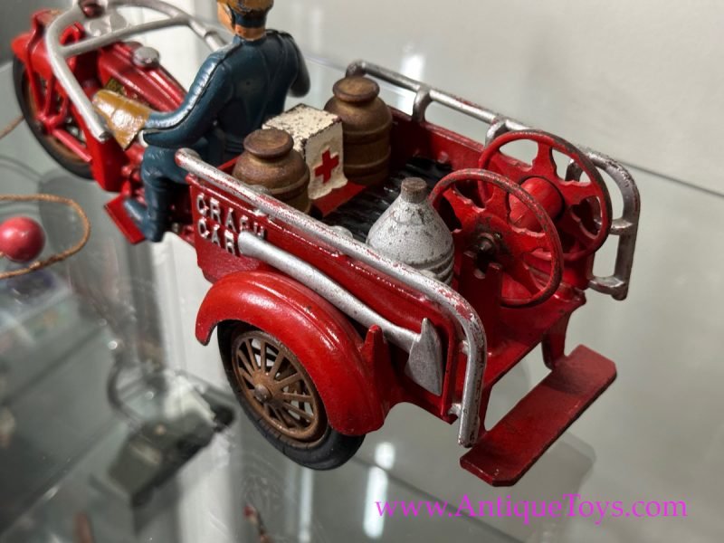 Hubley ca. 1930s Cast Iron Indian Motorcycle Crash Car <FONT COLOR="ff000 ">*SOLD TO CLIENT*</font> - Image 2