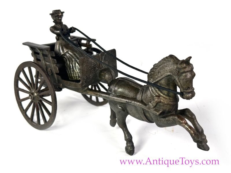 Antique Shimer Cast Iron Horse and Carriage with Lady <FONT COLOR="ff000 ">*SOLD*</font>
