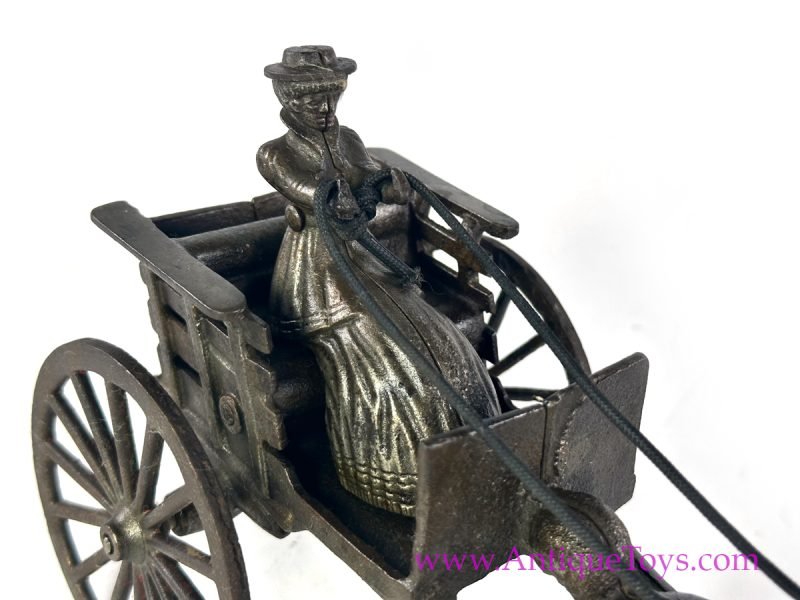 Antique Shimer Cast Iron Horse and Carriage with Lady <FONT COLOR="ff000 ">*SOLD*</font> - Image 3