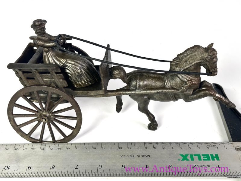 Antique Shimer Cast Iron Horse and Carriage with Lady <FONT COLOR="ff000 ">*SOLD*</font> - Image 6