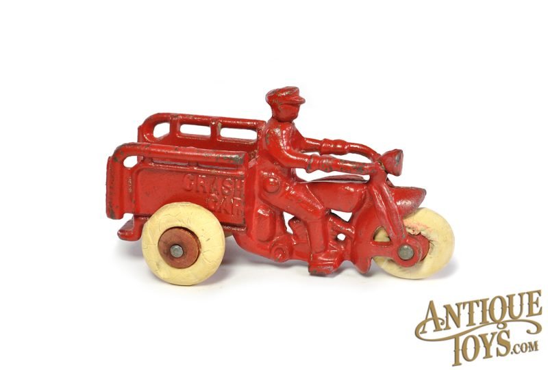 Hubley Toys Cast Iron Motorcycle Crash Car <FONT COLOR="ff000 ">*SOLD*</font>
