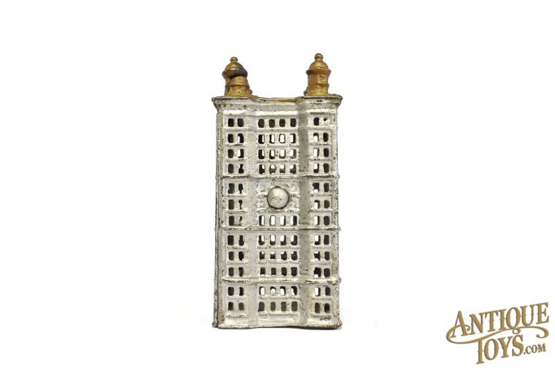 A.C. Williams ca. 1900-1931 Cast Iron Skyscraper Still Penny Coin Bank USB Pre-Lit 5.5" for Sale - Image 5