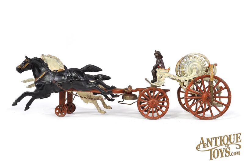 Dent ca. 1910 Cast Iron No. 78-3 Three Horse Hose Carriage 18.5" <FONT COLOR="ff000 ">*SOLD*</font>