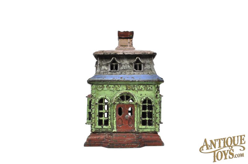 Thomas Swan ca. 1875 Cast Iron 5 Color Large City Bank Still Bank <FONT COLOR="ff000 ">*SOLD*</font> - Image 6