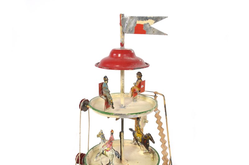 Early German Tin Triple Decker Merry-Go-Round Steam Toy Accessory M. Hirschberg Collection <FONT COLOR="ff000 ">*SOLD*</font> - Image 3