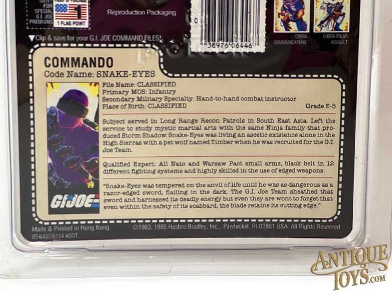 Black Major Custom G.I. Joe ARAH Commando Snake Eyes Purple Carded Unpunched <FONT COLOR="ff000">*SOLD*</font> - Image 5