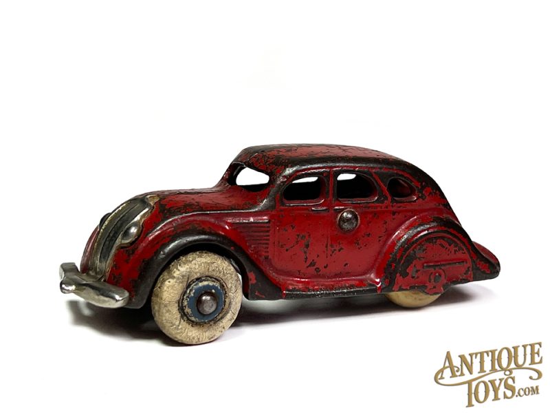 Arcade ca. 1930's Cast Iron Red Chrysler Airflow for Sale