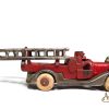 Hubley Cast Iron No. 505  Fire Engine Ladder Truck 6" for Sale