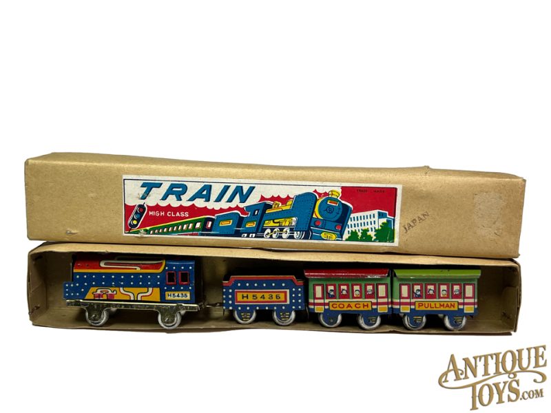 Japanese Tin Litho Train, Nakamura Toys Train, & Wooden Train Birthday Candle Holders in Packaging for Sale - Image 4