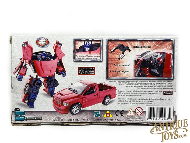 Hasbro 2005 Transformers Alternators Optimus Prime Dodge Ram SRT-10 Sealed <FONT COLOR="ff000">*SOLD*</font> - Image 5