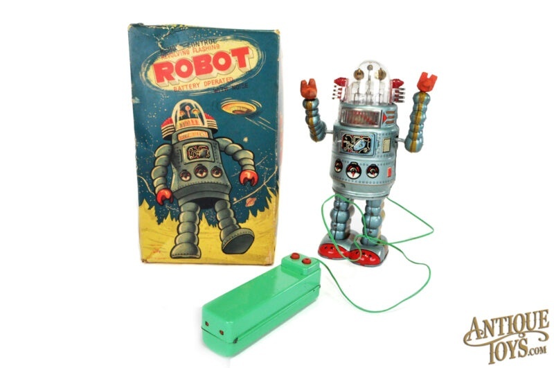 ALPS Tin Lithographed Batt. Op. Revolving Flashing Robot in Box <FONT COLOR="ff000">*SOLD*</font>
