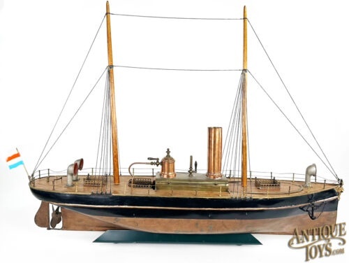 Radiguet ca. 1893 Tin, Copper, and Zinc French Live Steamship <FONT COLOR="ff000 ">*SOLD*</font>