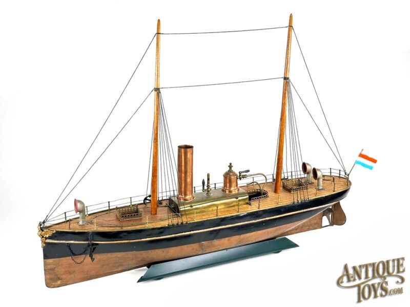 Radiguet ca. 1893 Tin, Copper, and Zinc French Live Steamship <FONT COLOR="ff000 ">*SOLD*</font> - Image 4